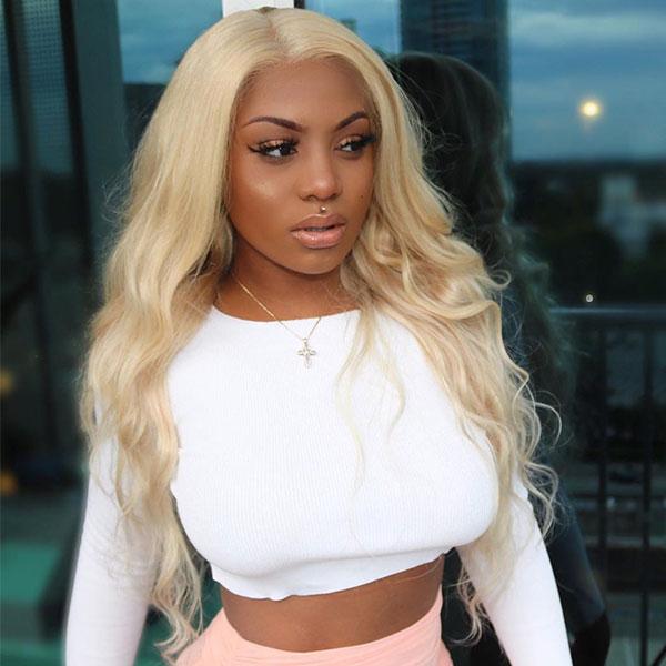 HD Film Lace / HD Lace Wig on a 13x4 Frontal 613 Blonde Body Wave - Exotic Hair Shop