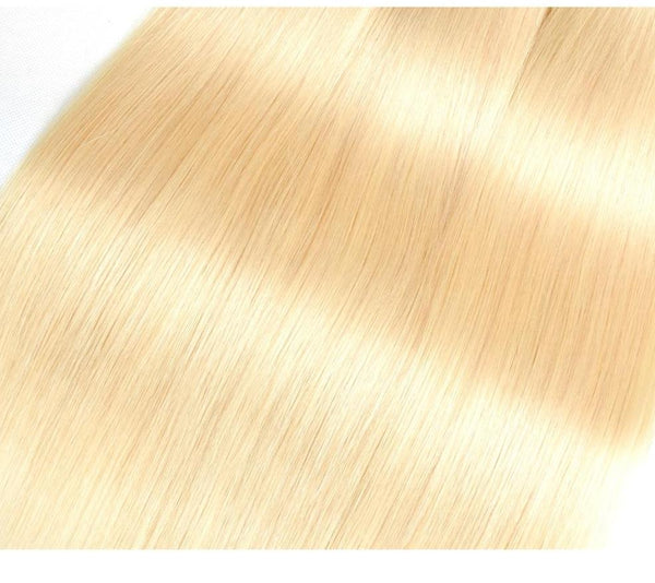 4 Brazilian Straight Blonde #613 Bundles with 13x4 Lace Frontal - Exotic Hair Shop