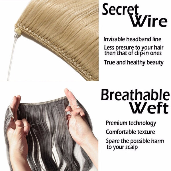 Voluminous Halo Hair Extension Band 24 Inches - Exotic Hair Shop
