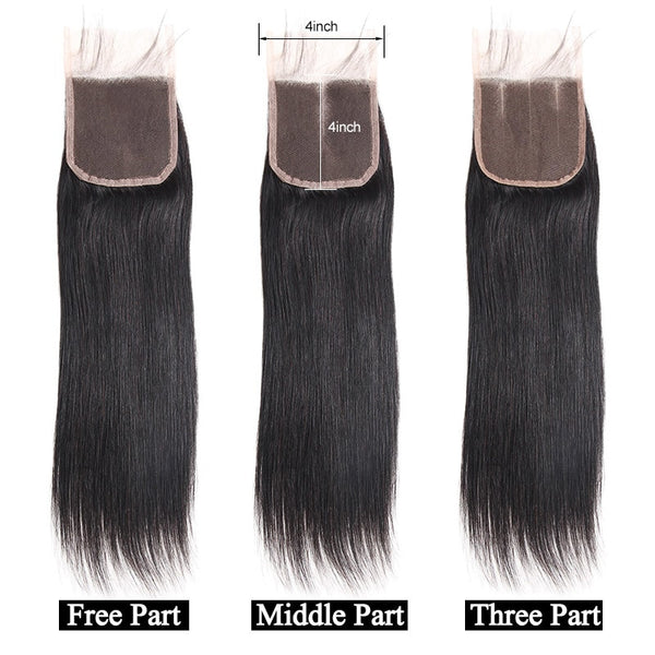 Malaysian Straight Hair 4"x 4" Lace Closure - Exotic Hair Shop