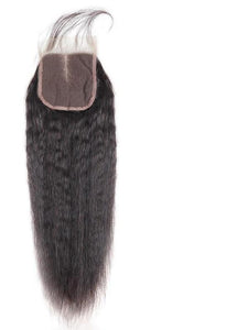 Malaysian Yaki Straight 4"x 4" Lace Closure - Exotic Hair Shop