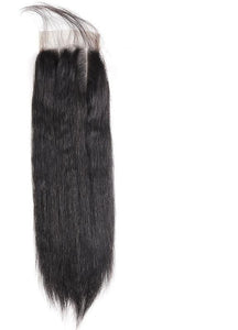 Indian Yaki Straight 4"x4" Lace Closure - Exotic Hair Shop