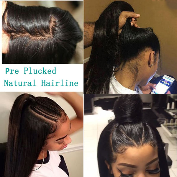 Brazilian Straight 360 Lace Frontal Wig With Pre-Plucked Natural Hairline - Exotic Hair Shop